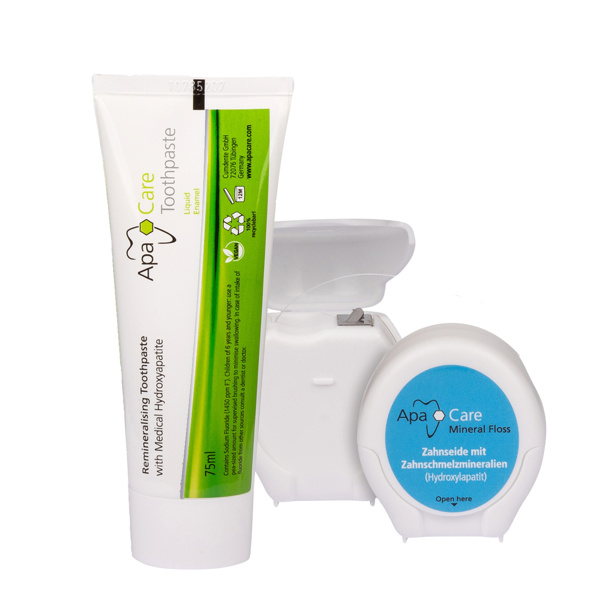 ApaCare Toothpaste 75 ml and Mineral Floss daily routine bundle