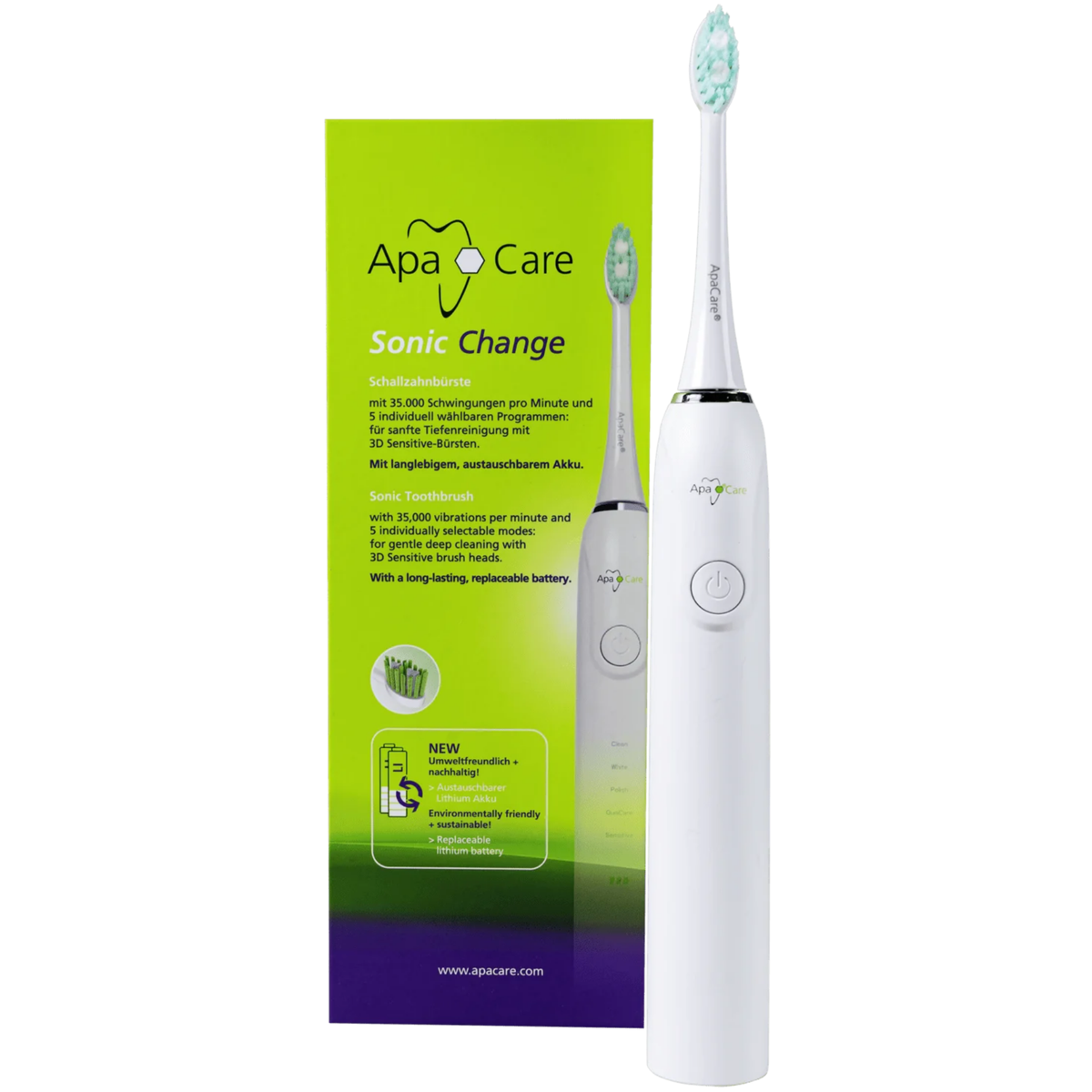 ApaCare Sonic Change sonic toothbrush and box