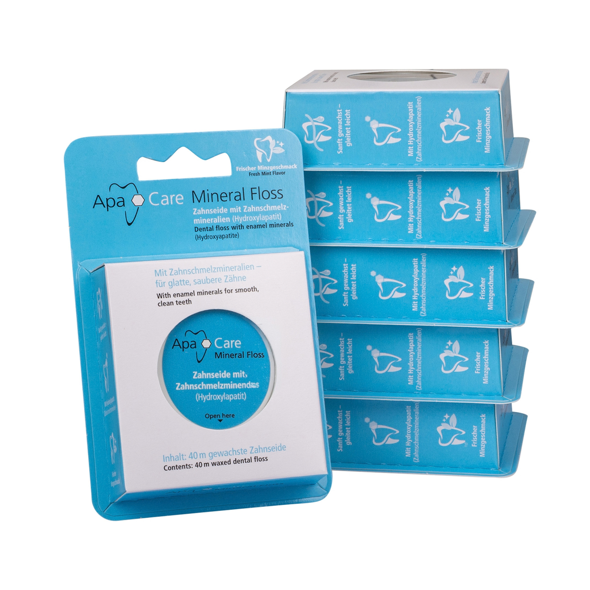ApaCare Mineral Floss hydroxyapatite dental floss 6-pack