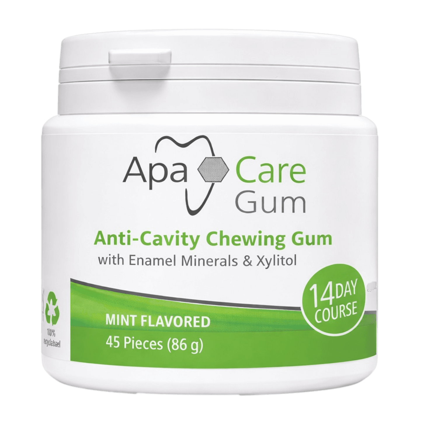 ApaCare Gum Anti-Caries Chewing Gum tin, 45 pieces