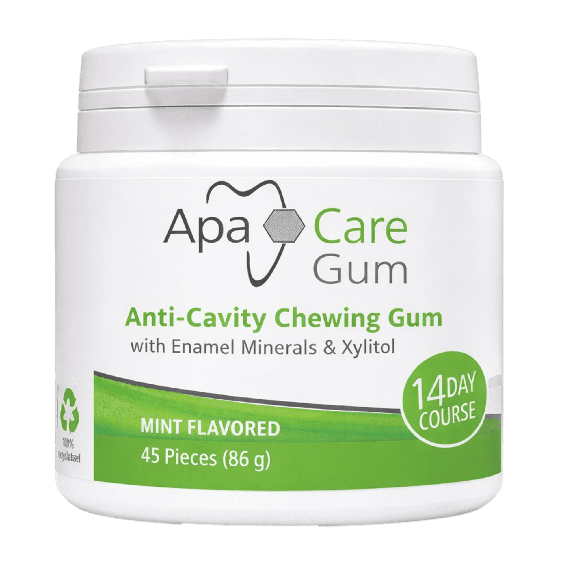 ApaCare Gum Anti-Caries Chewing Gum tin, 45 pieces