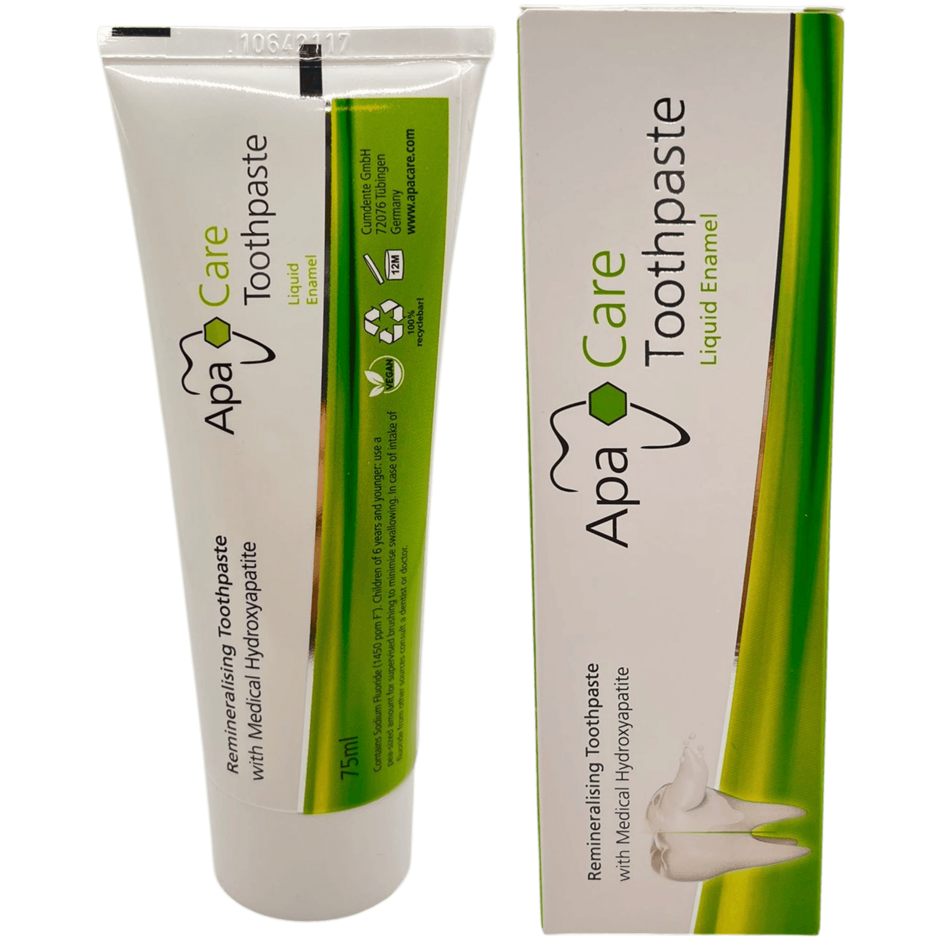 ApaCare Remineralising Toothpaste 75ml tube and box